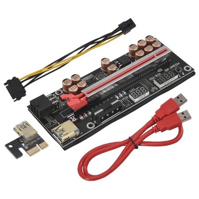 2X(VER018 PRO PCI-E Riser Card USB 3.0 Kabel 018 PLUS PCI Express 1X Bis 167414