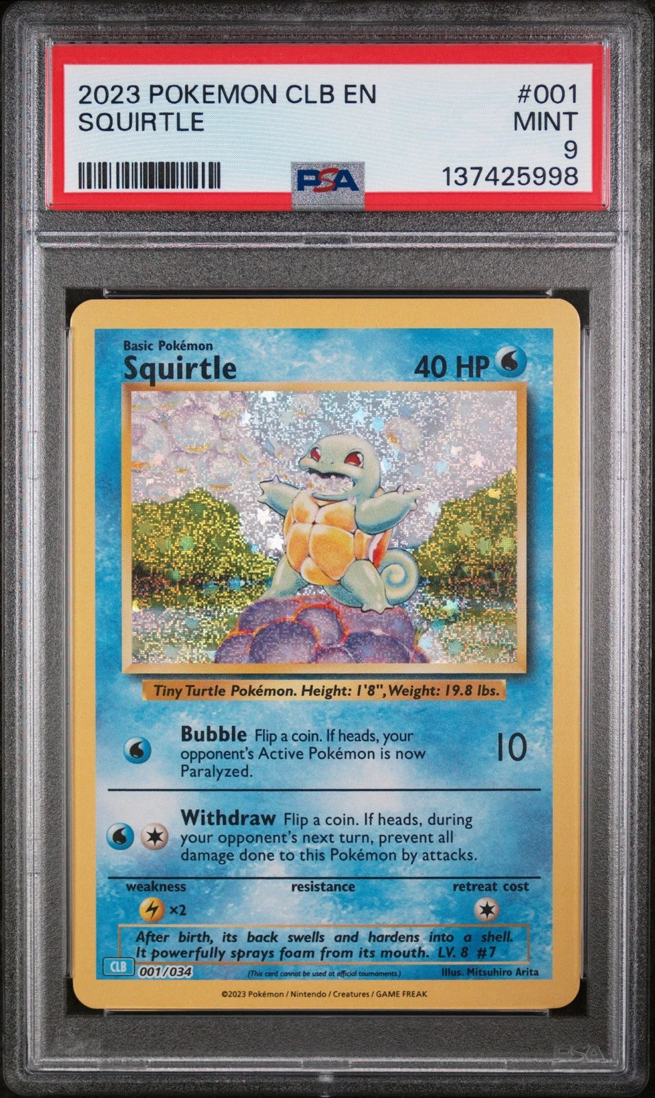 POKEMON CLB-TRADING CARD GAME CLASSIC BLASTOISE & SUICUNE EX DECK SQUIRTLE PSA 9