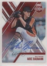 2017 Panini Elite Extra Edition Status Red Die-Cut /75 Mike Baumann #98 Auto s3g