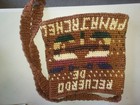 Handmade vintage unisex Knit Guatemalan Shoulder Bag w zipper — photo 2