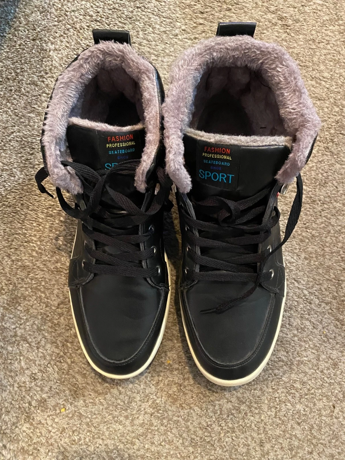 FASHION MEN'S PROFESSIONAL SKATEBOARD SPORT LEATHER SNOW BOOTS SIZE 13