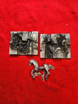 Vintage 40s Lead Horse Toy Mold Without Rider With One Example  Unique!!