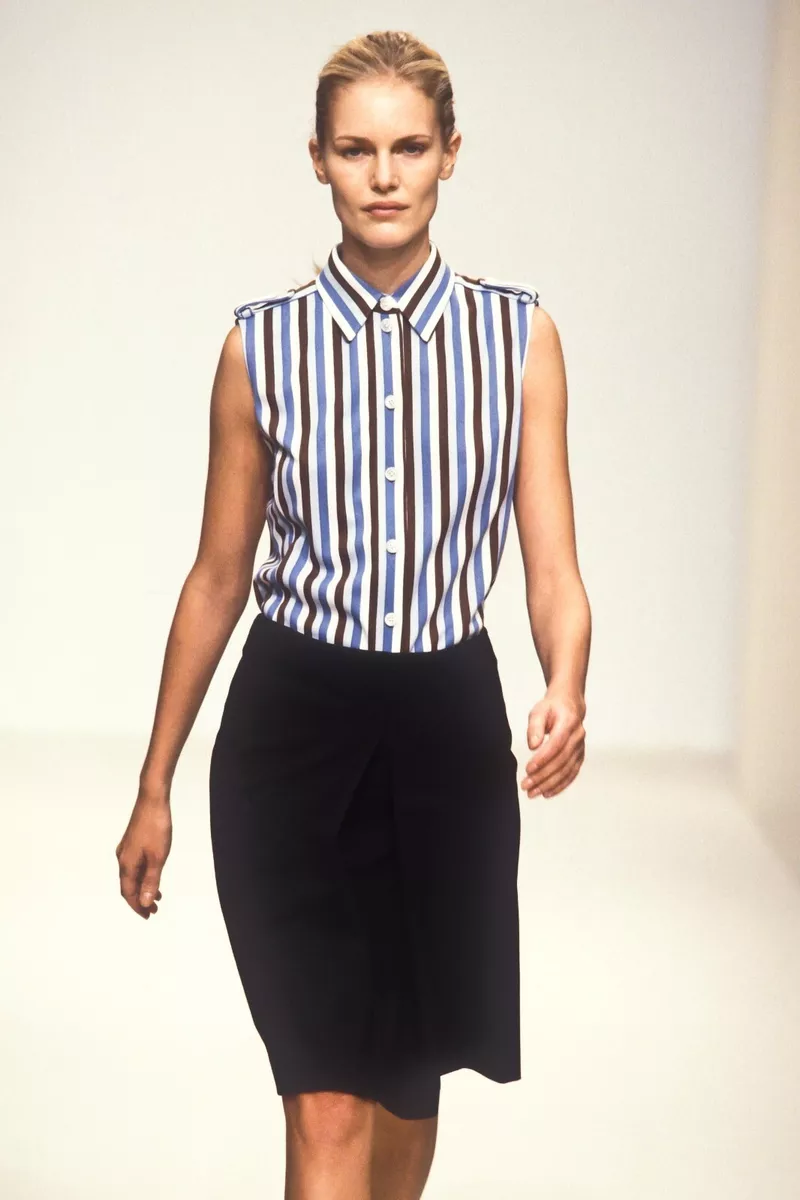 Prada Vintage Archive Runway Spring 1996 Sleeveless Stripe Shirt