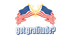 6" us got gratitude two flags waving bumper sticker decal usa made