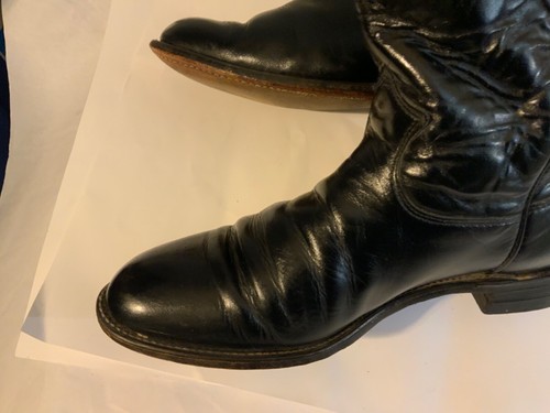 Justin Boots Cowboy Western Leather L3703 Black Men's Size 8.5 C - Picture 5 of 12
