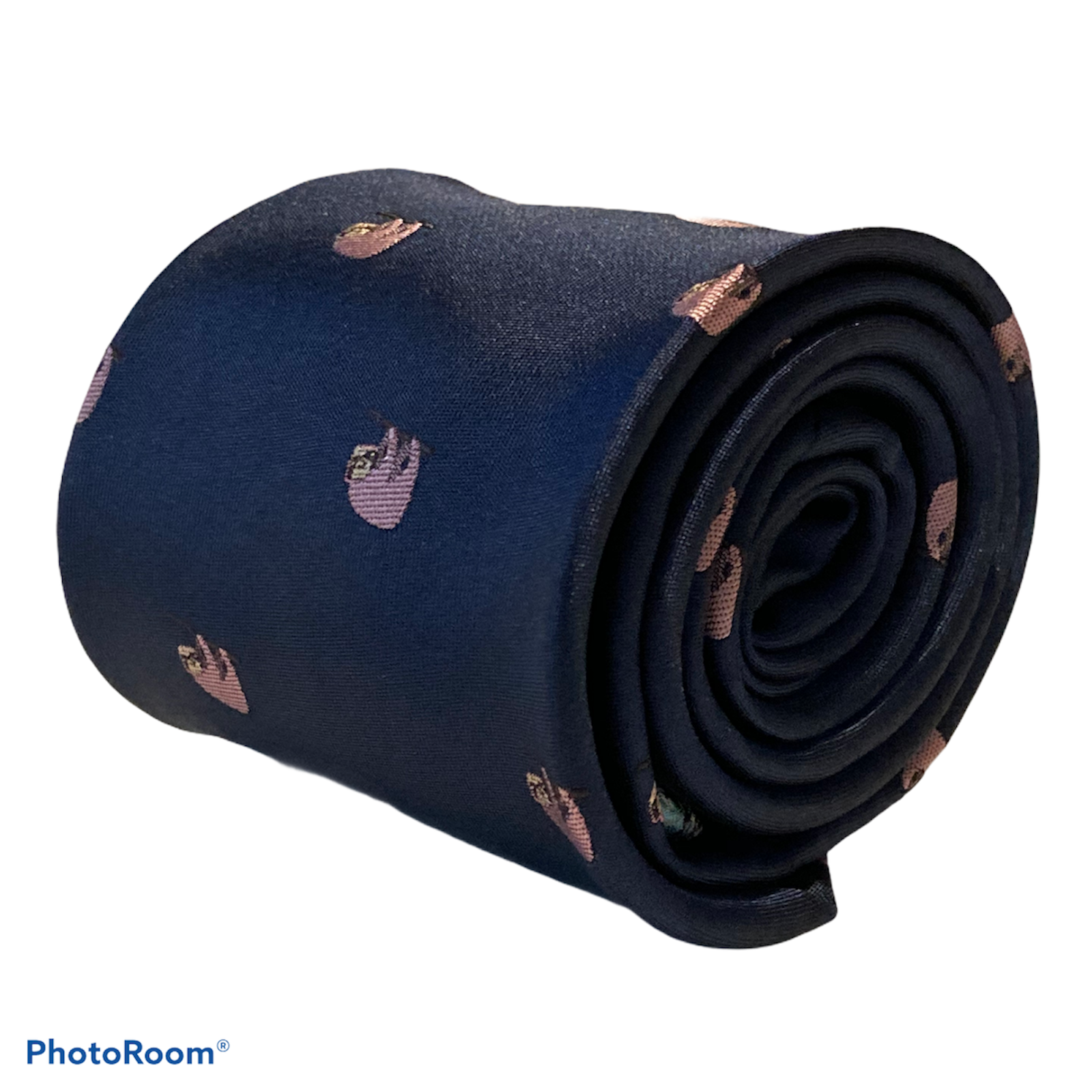 Frederick Thomas Designer Men-s Tie navy dark blue sloth quirky