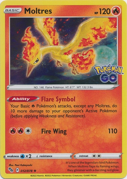 PO-05 Holo Moltres 012/078 Rare Pokemon GO