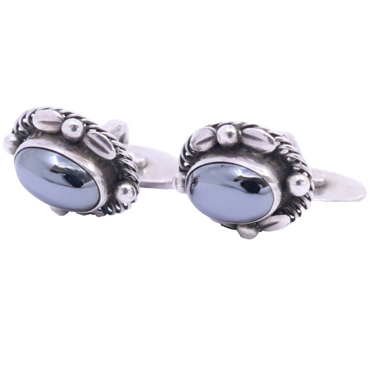 Gemelos Georg Jensen Hematita para hombres