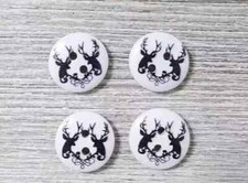 antler deer wood sewing buttons 2 holes 1/2 inch (set # 1) 4pc new