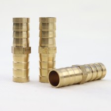 3Pcs NEW Brass Hose Barb Mender Union Brass Fitting Gas Fuel Water Air 1/2" 12mm