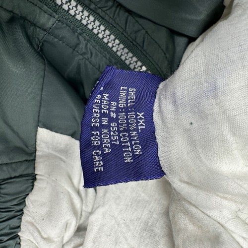 CLENCH Vintage Tony Jones Apparel Green White Full Zip Windbreaker Lined 2XL - Imagen 10 de 11
