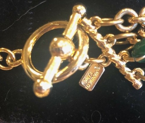 VINTAGE KENNETH JAY LANE 5 STRAND MULTI LINK CHAIN GOLD TONE NECKLACE - Picture 4 of 4