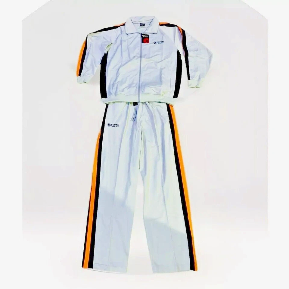 RARO NUEVO Conjunto de Traje de Pista Suelto Y2K Southpole Gris Patinador Urbano Hip Hop Foto 3 de 4