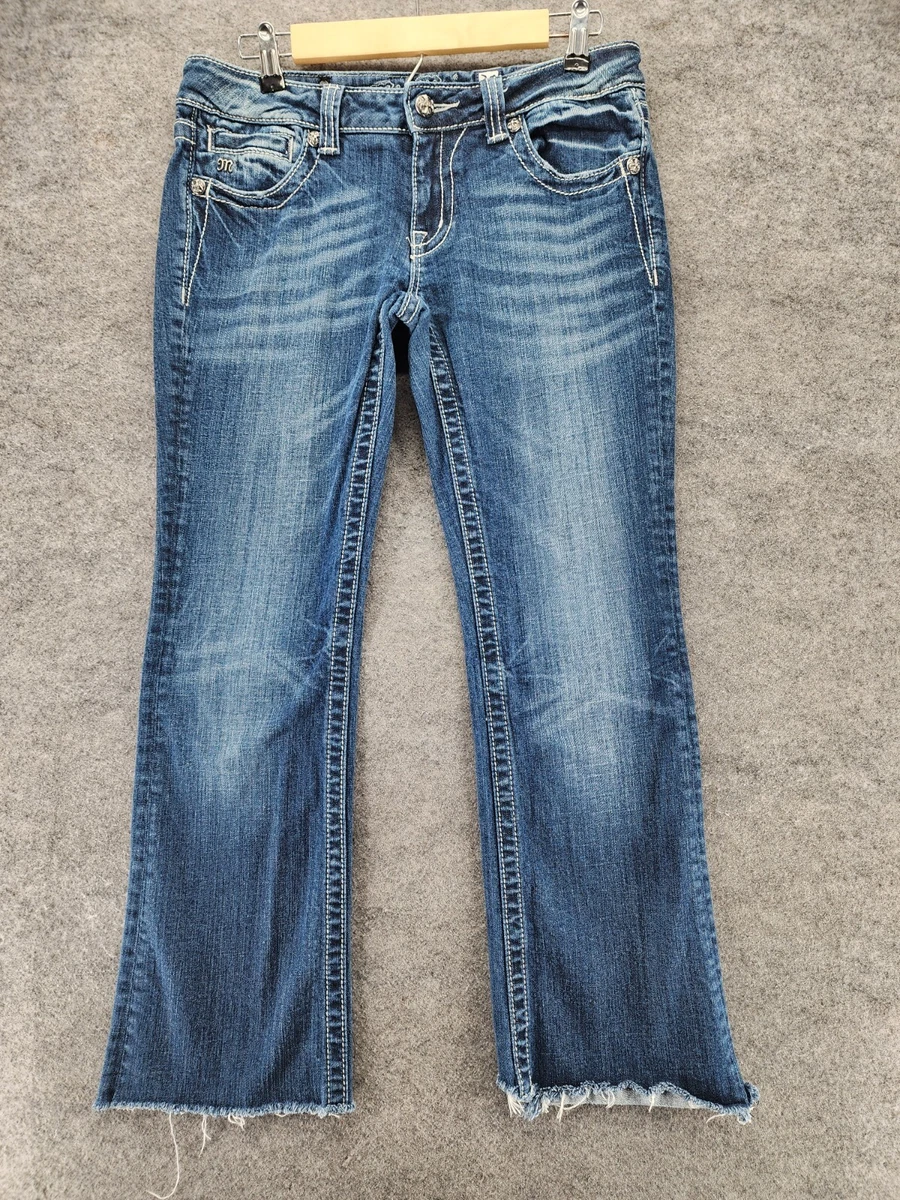 Jean Femme Miss Me Taille 27 - Look Denim Croisé Boot Cut, Occasion (avec Un Trou - Voir Description)