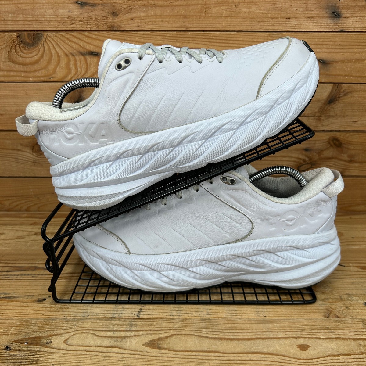 Hoka One One Trainers Womens UK Bondi SR White Leather Slip