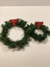 New Christmas House Crafts Green 15 12 Small Craft Round Wreath Lot Of 2
