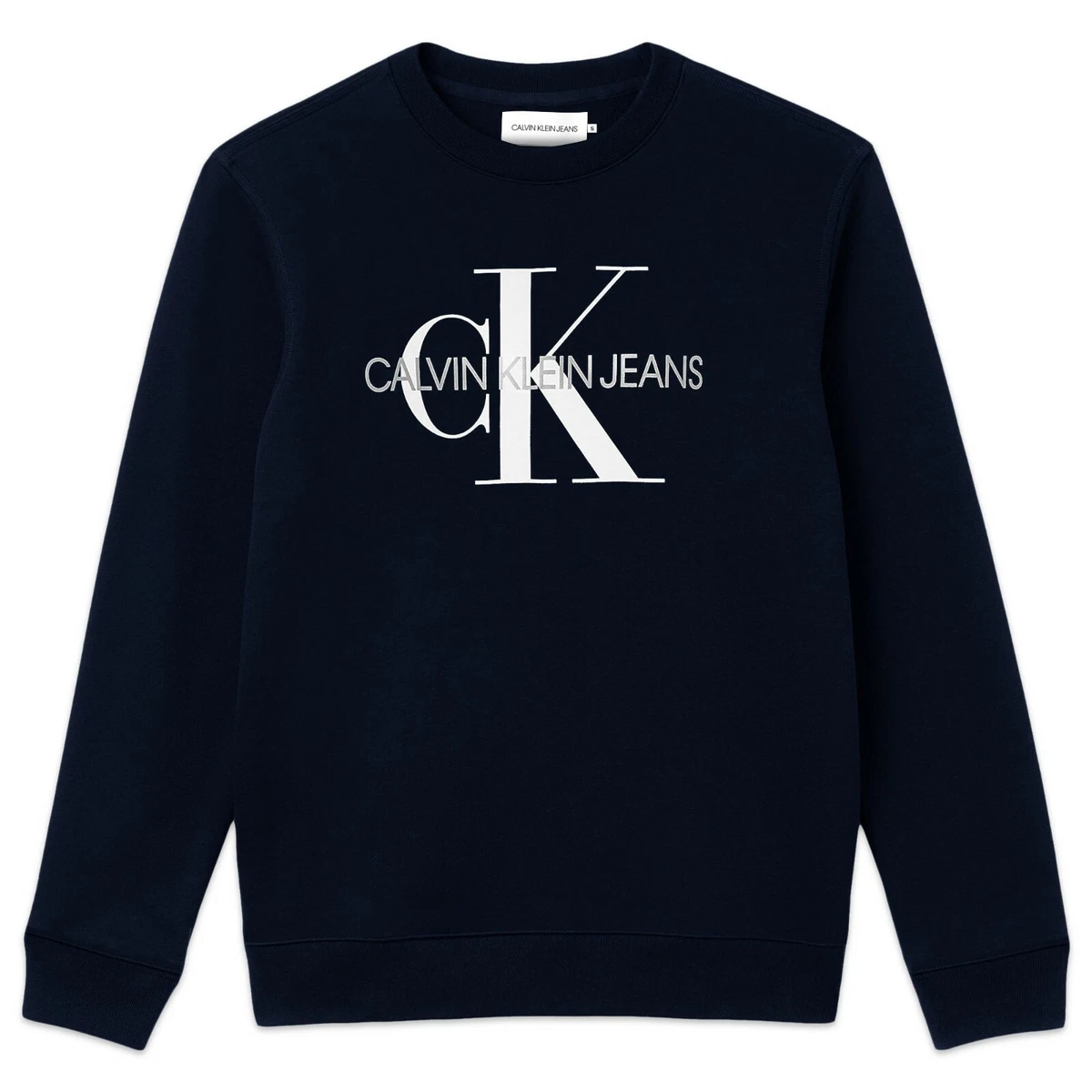 Calvin Klein Sweatshirt - CK Jeans Iconic Monogram Sweat - Black, Grey  ,Navy | eBay