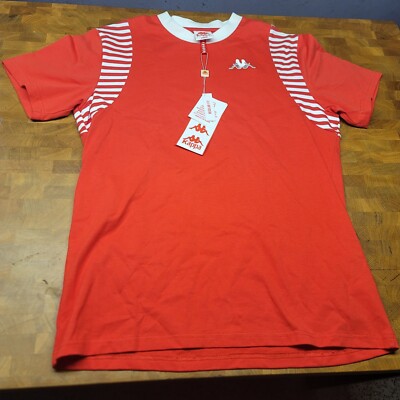 NWT Kappa Kontroll Mens T-Shirt Red & White USA T&F Size Large embroidered Logo