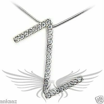 CHANEL Ciondolo iniziale rodio zirconi AAA grado brillante lettera (Z) 21624