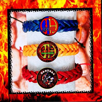 PANTERA   COWBOYS FROM HELL   THREE COLOR LEATHER BRACELETS