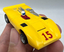 Aurora AFX Ho Slot Car Yellow 15 Ferrari 612 Race Car w/ Magnasteer Chassis
