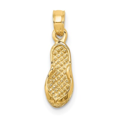 10k Gelbgold 3D einzelner Flip-Flop Charm Anhänger Geschenk für Mutter