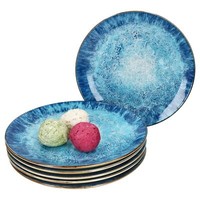 Marina 6Er Set Speiseteller Ø27Cm Porzellan Platte Groß Blaue Essteller Maritim