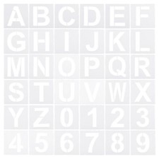 2 Inch Letter Number Stencils Alphabet Templates Set 2.5" Width, White 36pcs