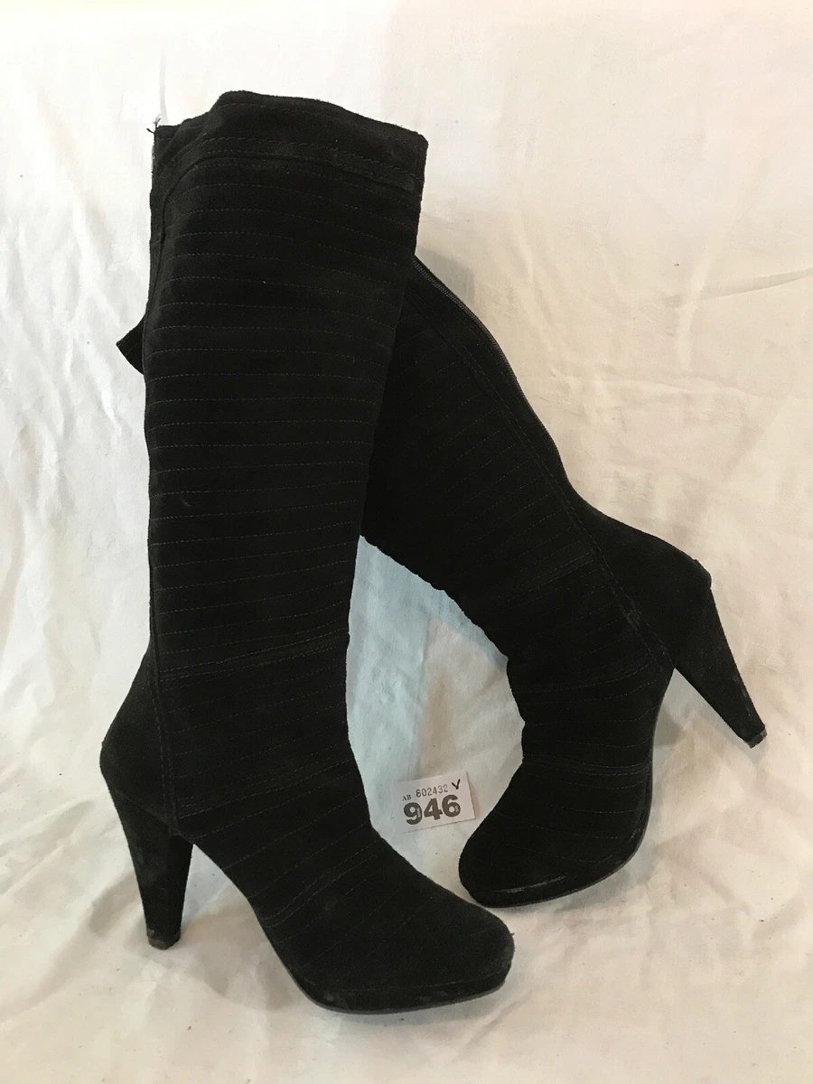 XTI Black Knee High Suede Lovely Boots Size 39 946v eBay
