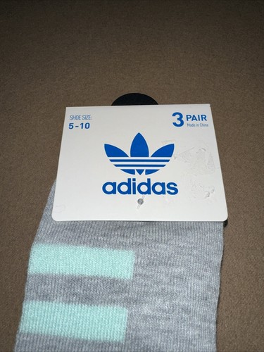 Adidas Women’s Quarter Socks 3 PAIRS 5-10 Size Medium Grey - Picture 2 of 5