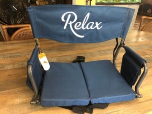 Tommy Bahama Deluxe Foldable Cushion Stadium Seat Rest Support Chair Navy New