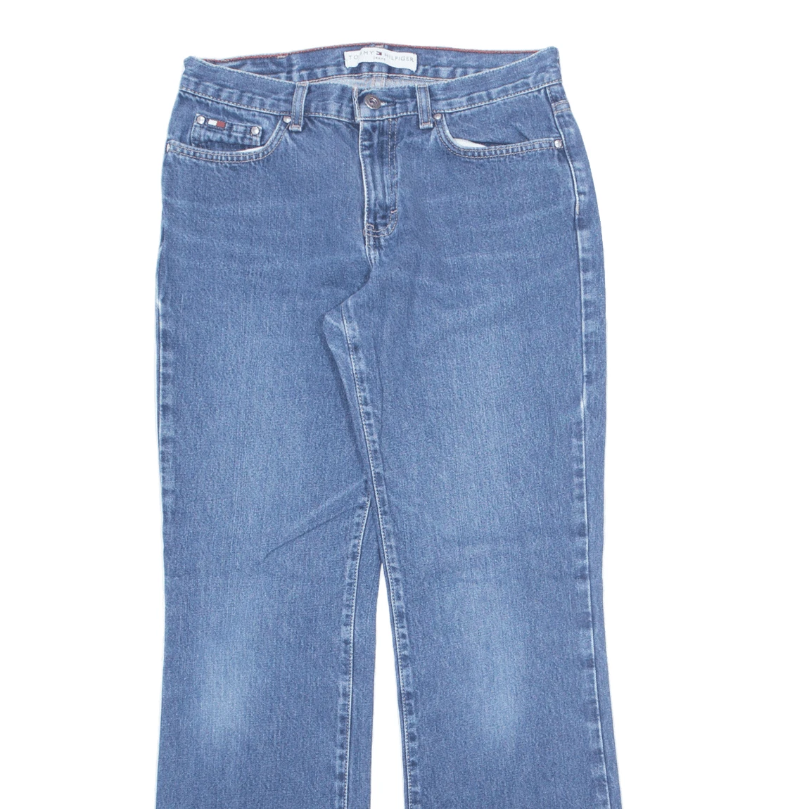 TOMMY HILFIGER Jeans Blue Denim Regular Straight Stone Wash Womens