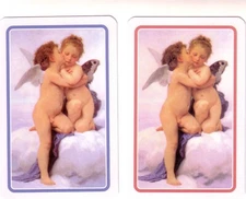 Pair of Vintage  Angel and Fairy Babies -- Swap Playing Cards