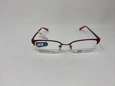 TI FLEX 2101 615 RED 50/18/135 FLEX TITANIUM EYEGLASSES Half Rimless FRAME -259