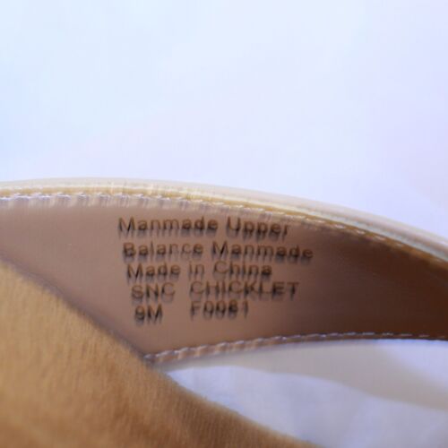 Style & Co Size 9M Nude Faux Patent Leather CHICKLET Woven Wedge Thong Sandals - Picture 10 of 13