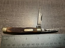 CUCHILLO PLEGABLE DE BOLSILLO VINTAGE SCHRADE EE. UU. ANTIGUO GANADERO GANADERO