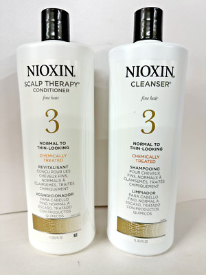 Nioxin System 3 Cleanser Shampoo and Scalp Therapy Conditioner Duo 33.8 Oz