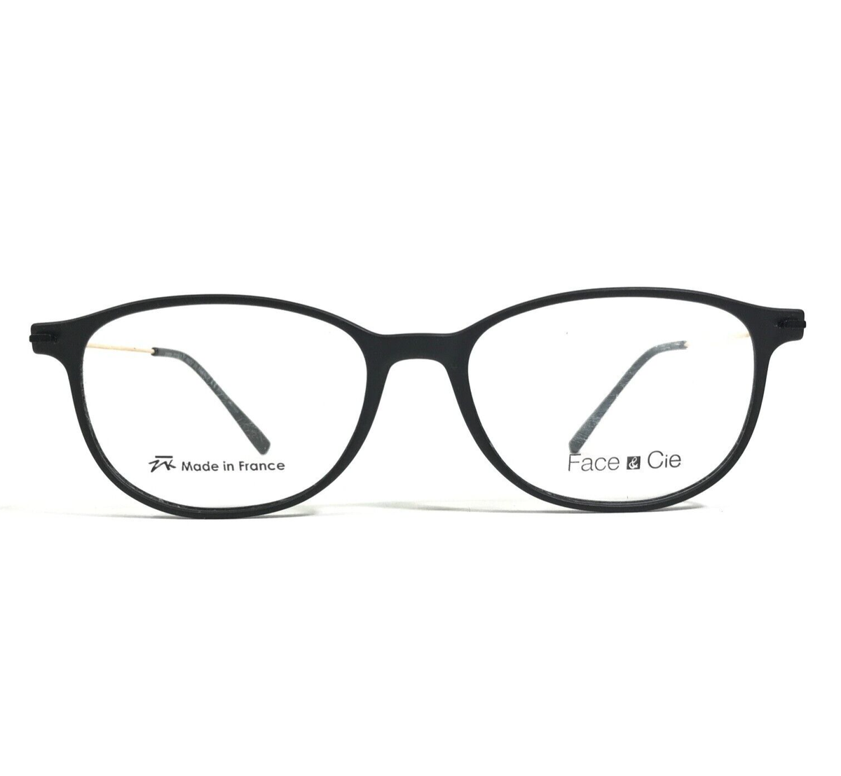 Face Cie Eyeglasses Frames FC 1DFG Col NS GS Black Gold Square