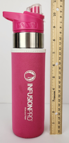 Infusion Pro Ausgießer Infuser Wasserflasche Pink Neoprenhülle 24 oz BPA frei - Bild 3 von 17
