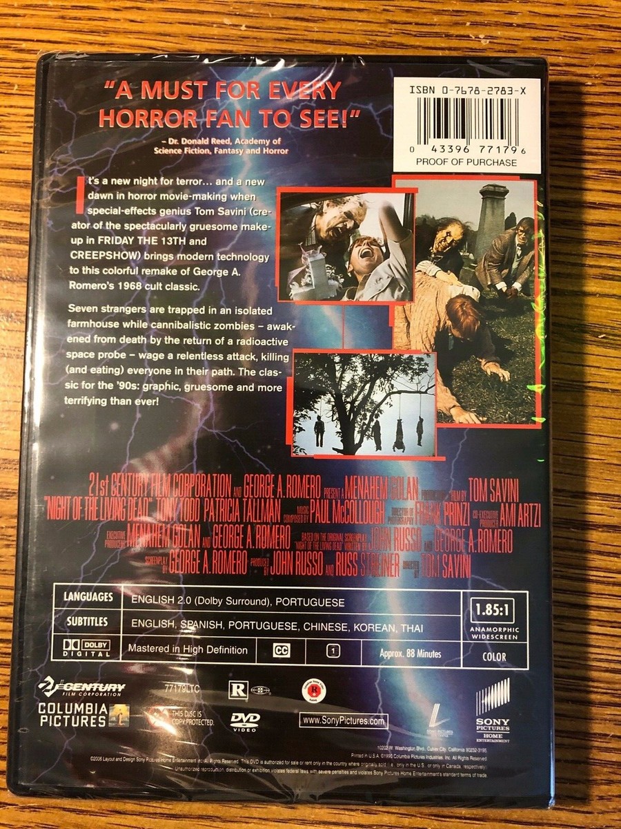 Night of the Living Dead DVD George Romero Tom Savini 1990