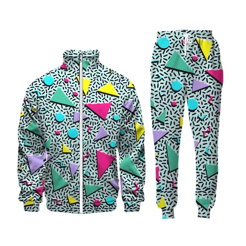 New Men Retro 80s 90s Outfit Sportswear Streetwear Casual 90s Jogger Tracksuit - Bild 1 von 10