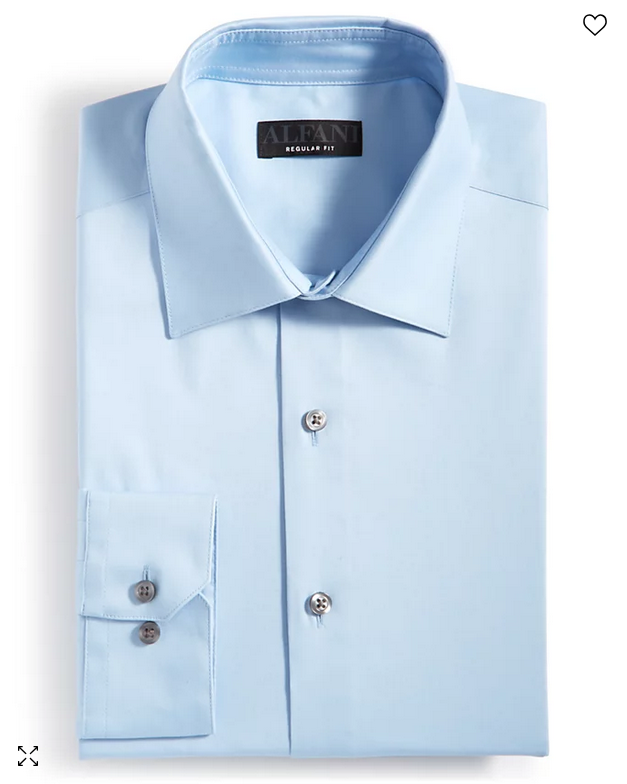 alfani regular fit dress shirt Alfani Men's Regular Fit 2-Way Stretch Herringbone Dress Shirt, Created for Macy's - Grey White