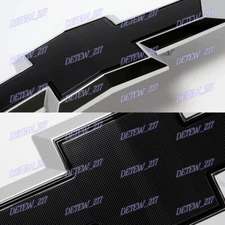 Set For 2022-2024 GM Chevy Silverado Black Front Grill & Tailgate Bow tie Emblem