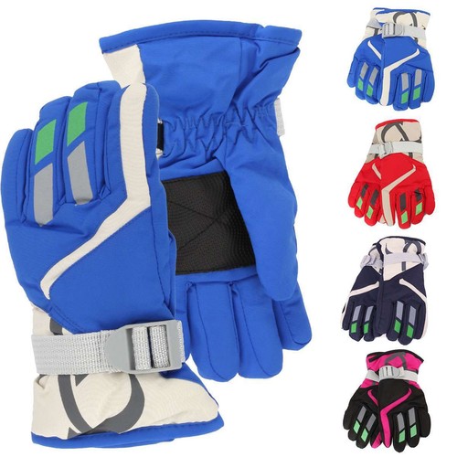 Kids Boys Girls Child Ski Gloves Winter Waterproof Thermal Warm Ski Snow Gloves - Picture 3 of 16