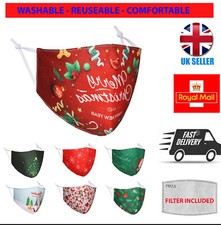 Xmas Christmas Face Masks 2020.Washable and Reusable Face Mask Festive.