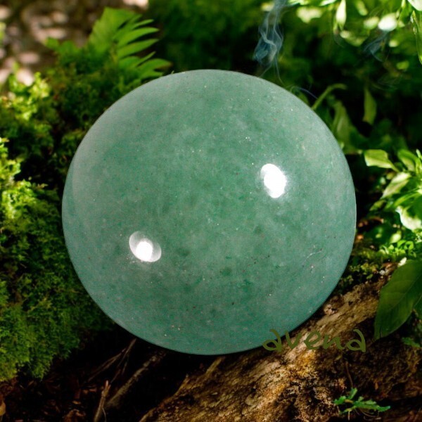 Piedra preciosa curativa esfera verde aventurina cristal pulido 25 mm.