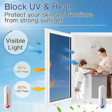  Window Privacy Film One Way Window Tint for Home, 17.5"x78.7" Silver Silver