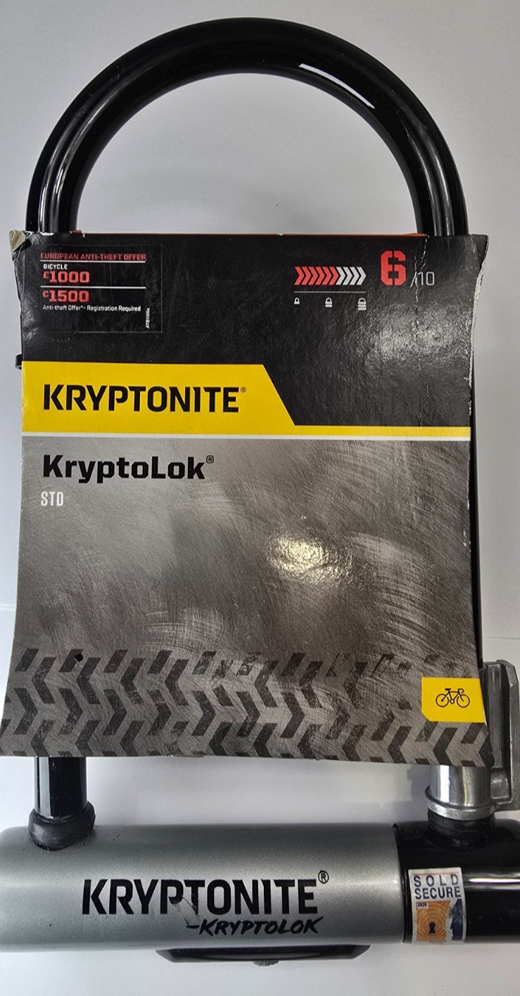 Kryptonite Kryptolok Standard U-Lock with FlexFrame Bracket – Sold Secure Gold