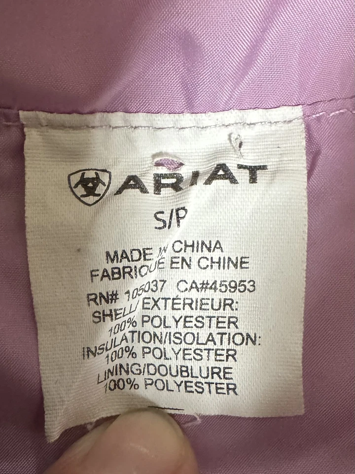 Ariat Girls 8 Lavender Green Horse Reversible Vest EUC - Image 4 of 4