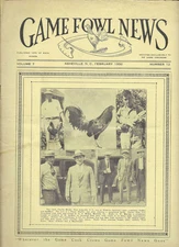 VINTAGE COLLECTIBLE Gamefowl News Magazine Devoted to Game Fowl february 1932